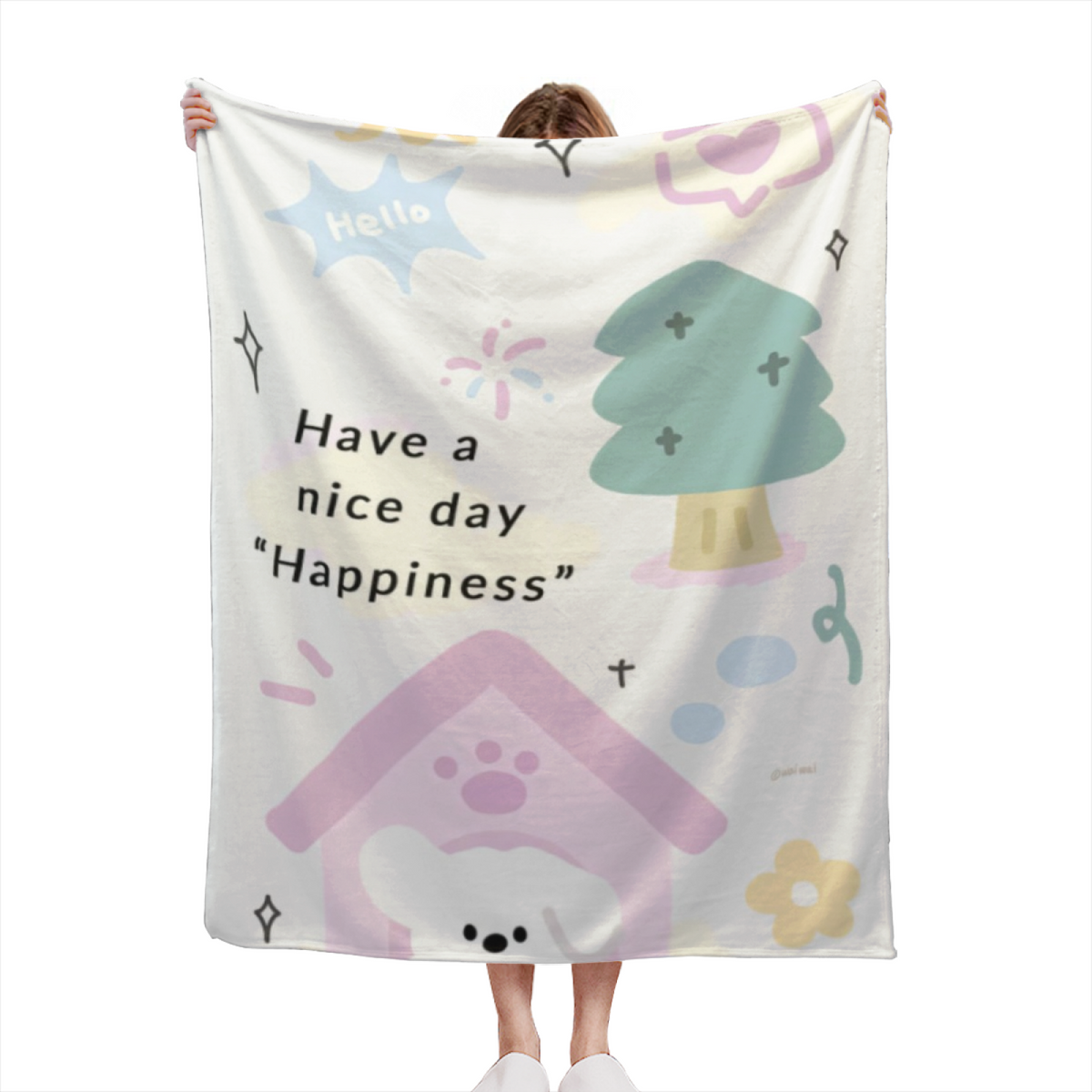 Soft Neutral Blush Odyssey Plush Flannel Throw