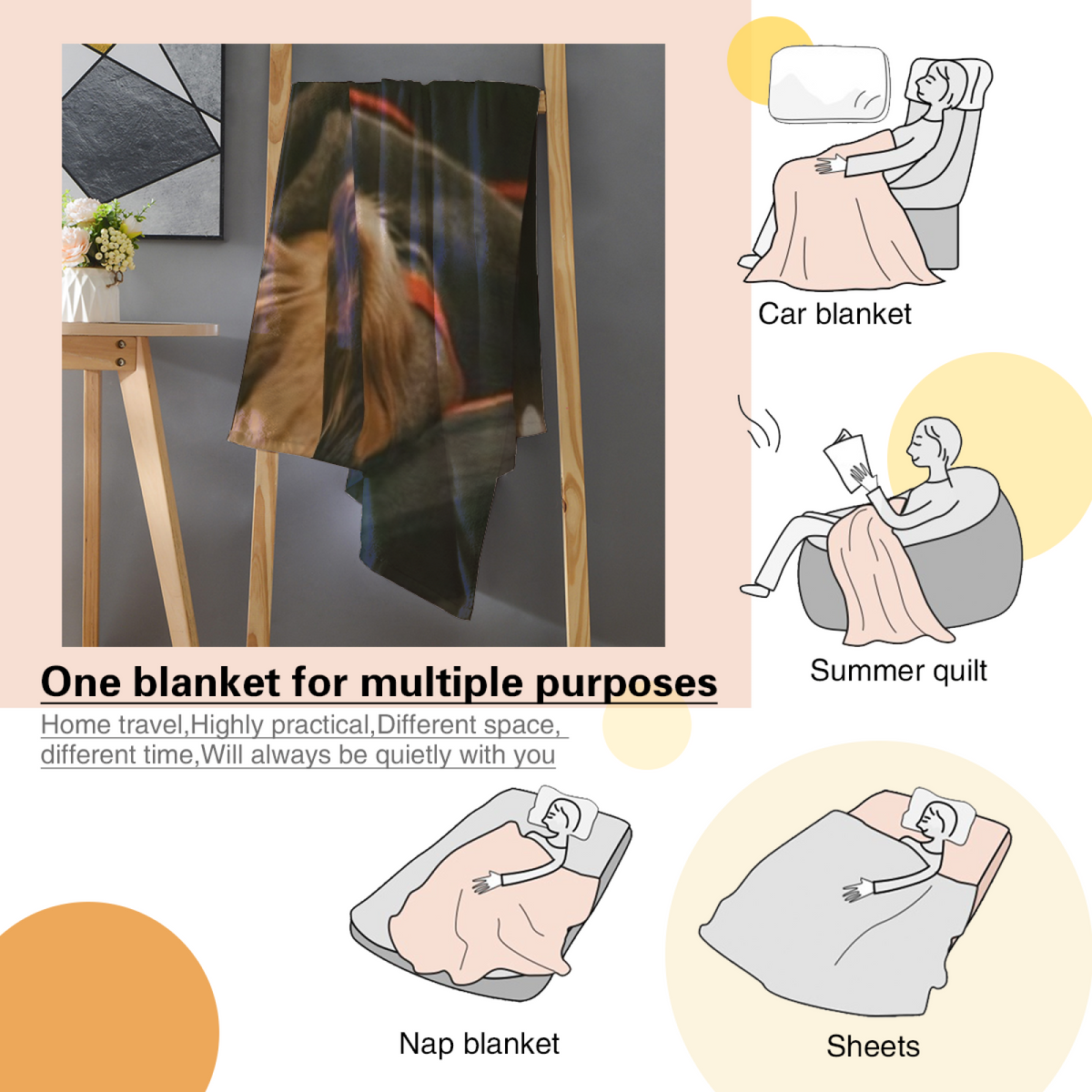 Silver Story Soft Neutral Retro Soft Flannel Blanket