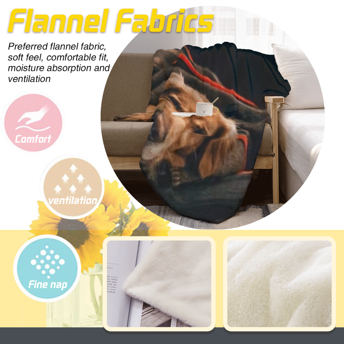 Silver Story Soft Neutral Retro Soft Flannel Blanket