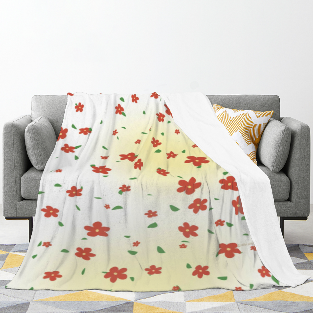 Soft Neutral Juniper Odyssey Lightweight Flannel Throw