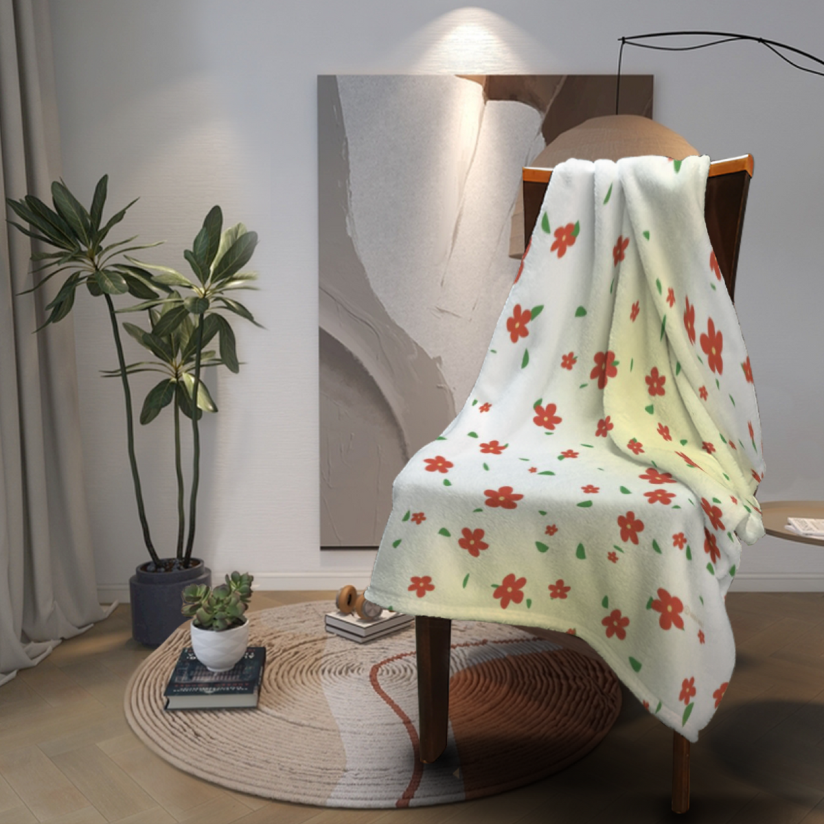 Soft Neutral Juniper Odyssey Lightweight Flannel Throw
