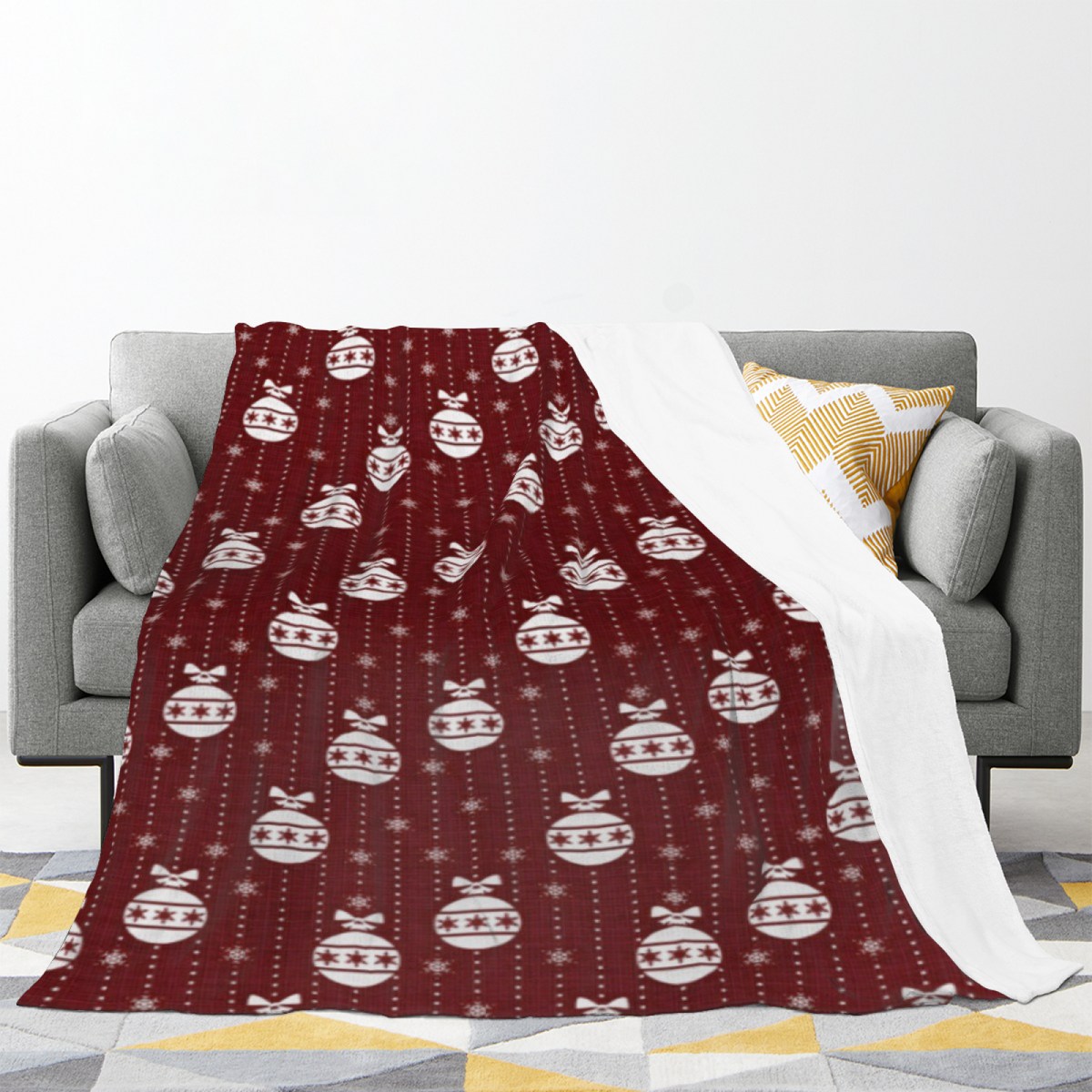 Dreamy Warm Coral Velvet Kaleidoscope Cozy Flannel Bed Blanket