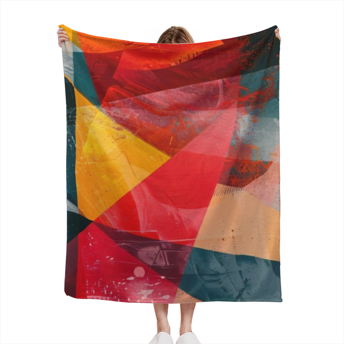 Soft Sunrise Abstract Plush Flannel Throw