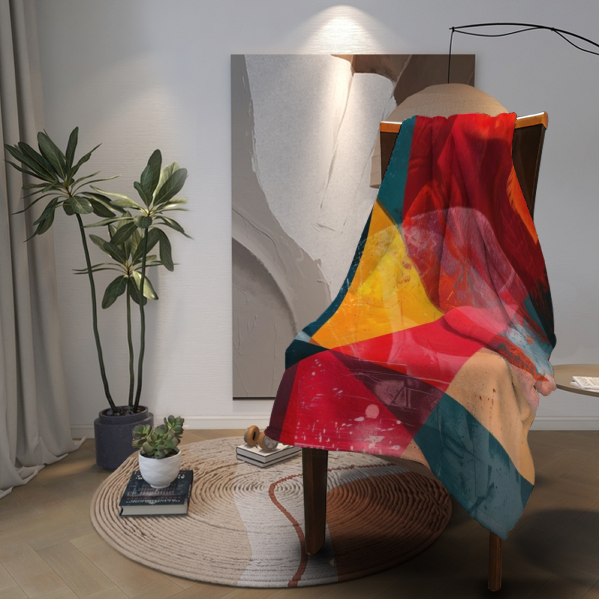 Soft Sunrise Abstract Plush Flannel Throw