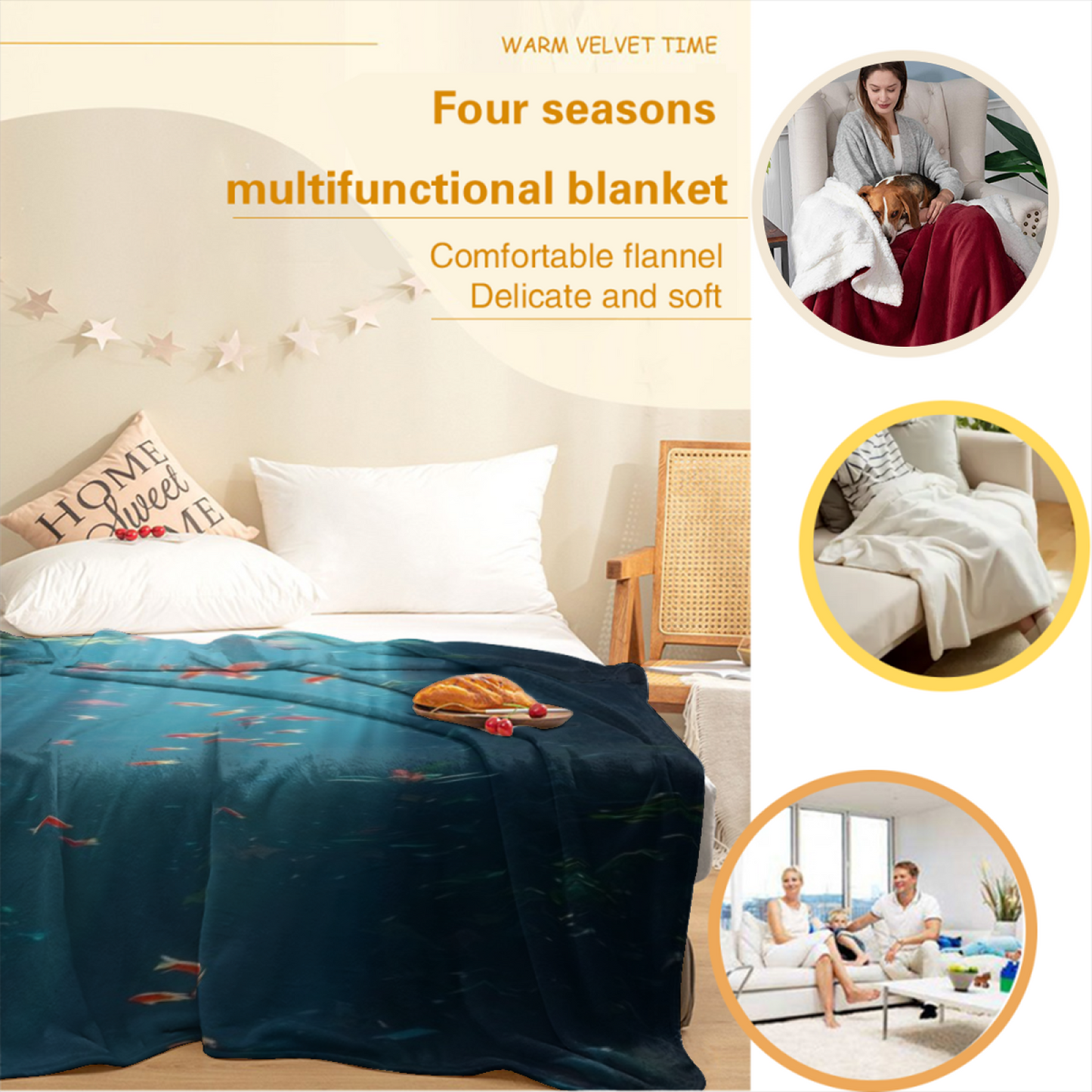 Modern Abstract Art Throw Blanket ¨C Decorative Printed Cozy Blanket