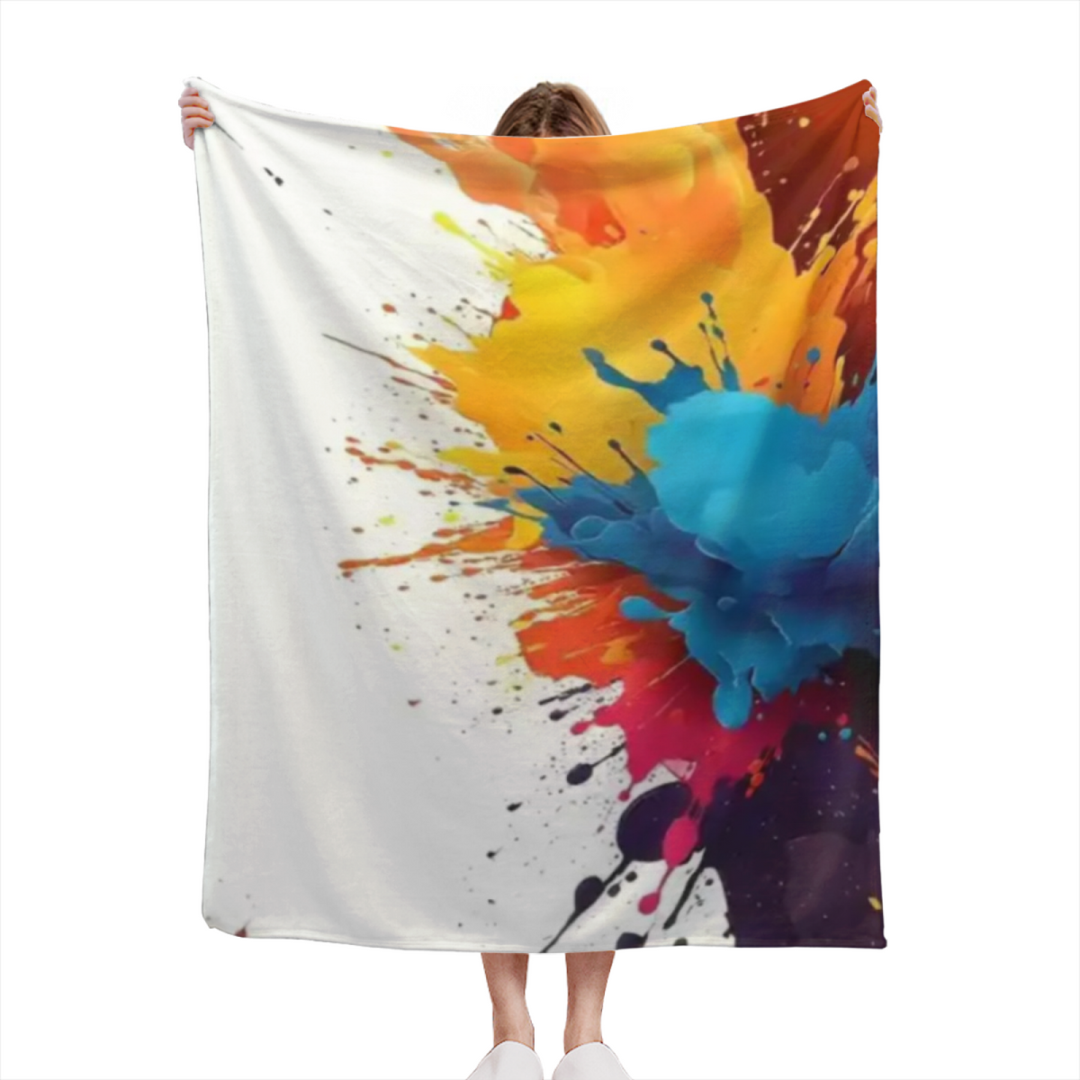 Eclectic Design Oceanic Fern Warm Coral Cozy Flannel Bed Blanket