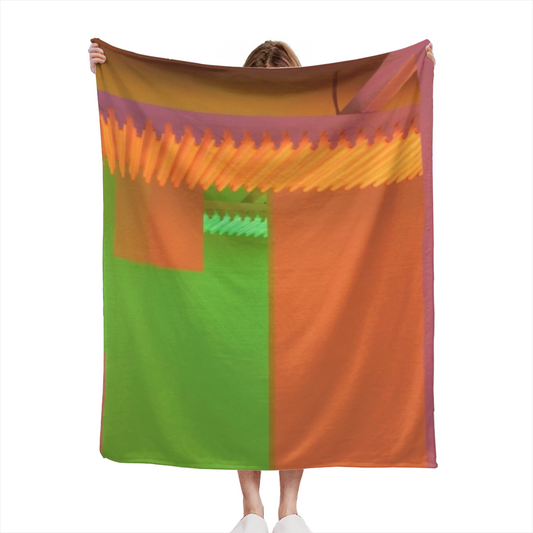 Tangerine Lantern Rich Multicolor Art Flannel Throw Blanket
