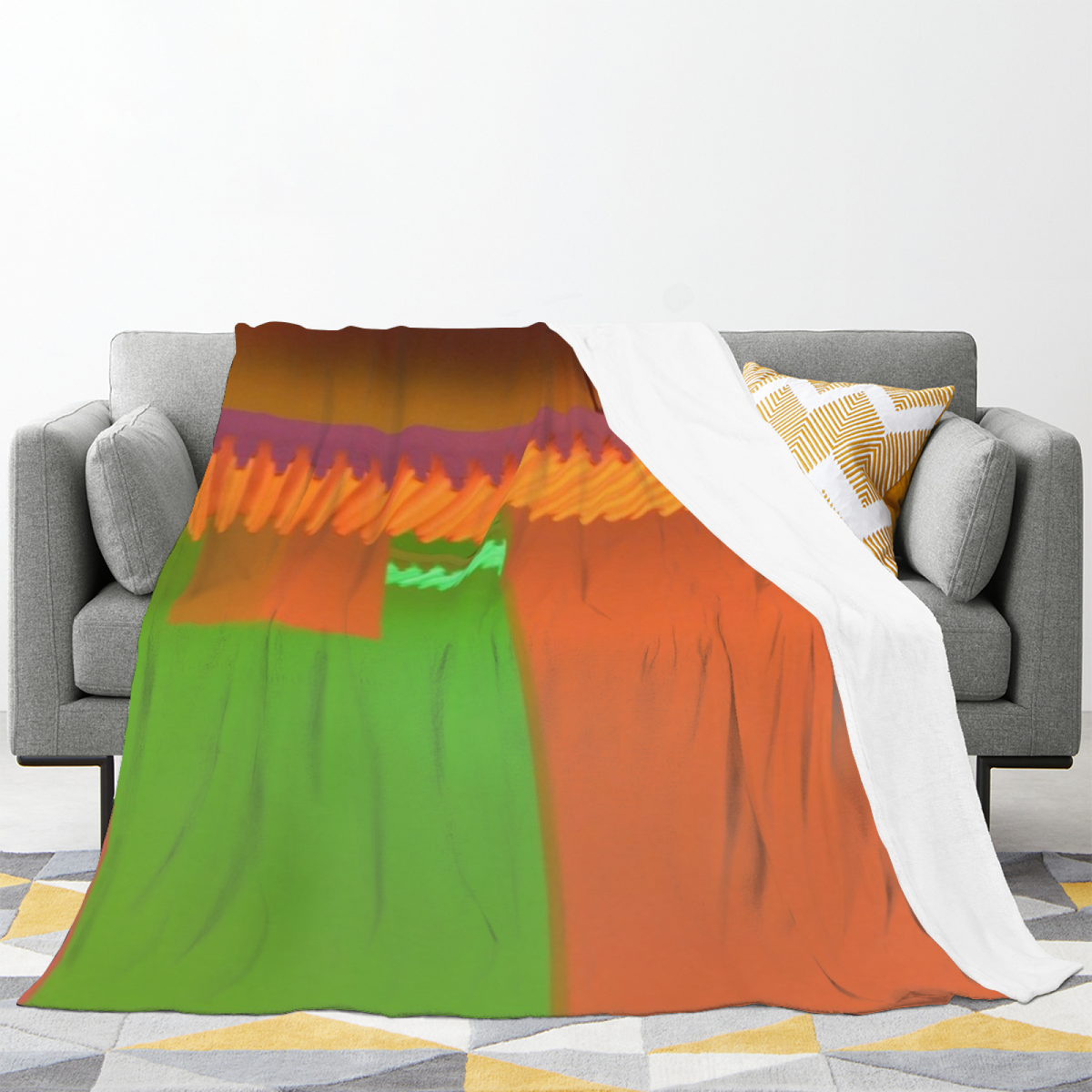 Tangerine Lantern Rich Multicolor Art Flannel Throw Blanket