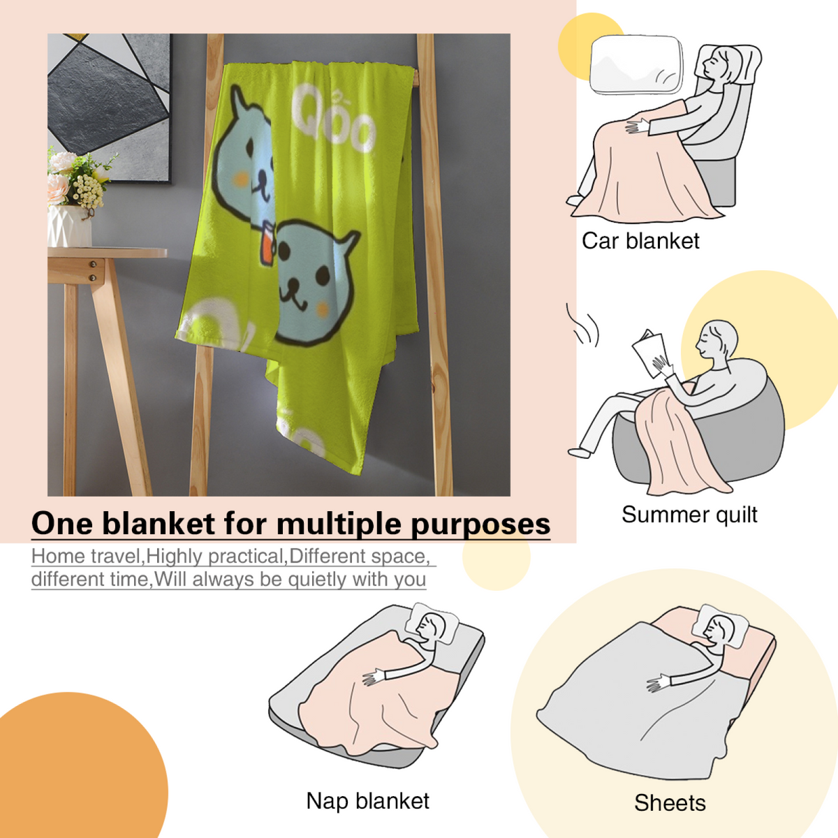 Copper & Fable Playful Graphic Plush Flannel Throw