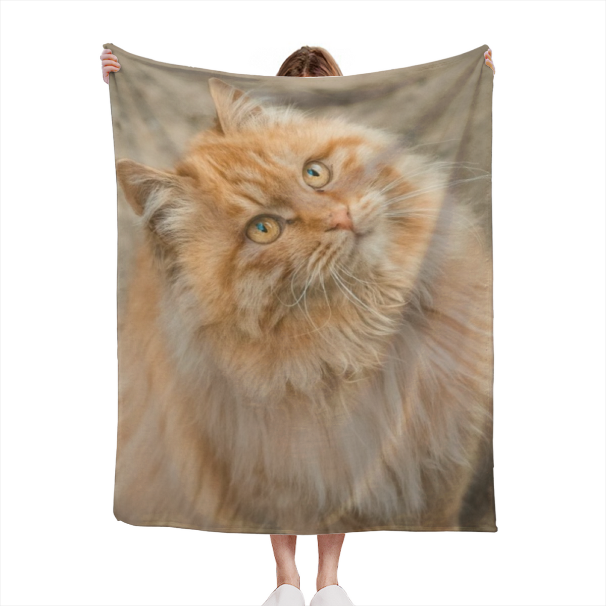 Pastel Multicolor Whimsical Decor Plush Flannel Throw ¨C Tangerine Galaxy Edition