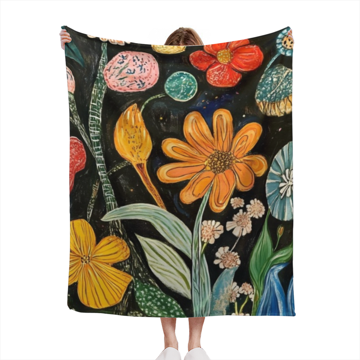 Earthy Multicolor Lagoon Muse Soft Flannel Blanket