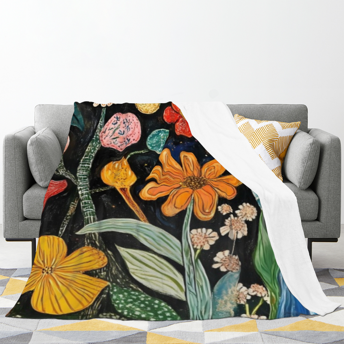Earthy Multicolor Lagoon Muse Soft Flannel Blanket