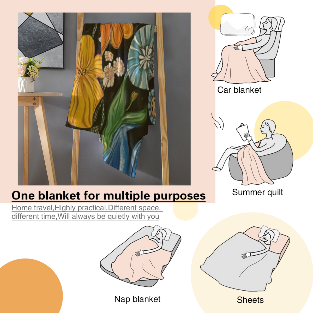 Earthy Multicolor Lagoon Muse Soft Flannel Blanket