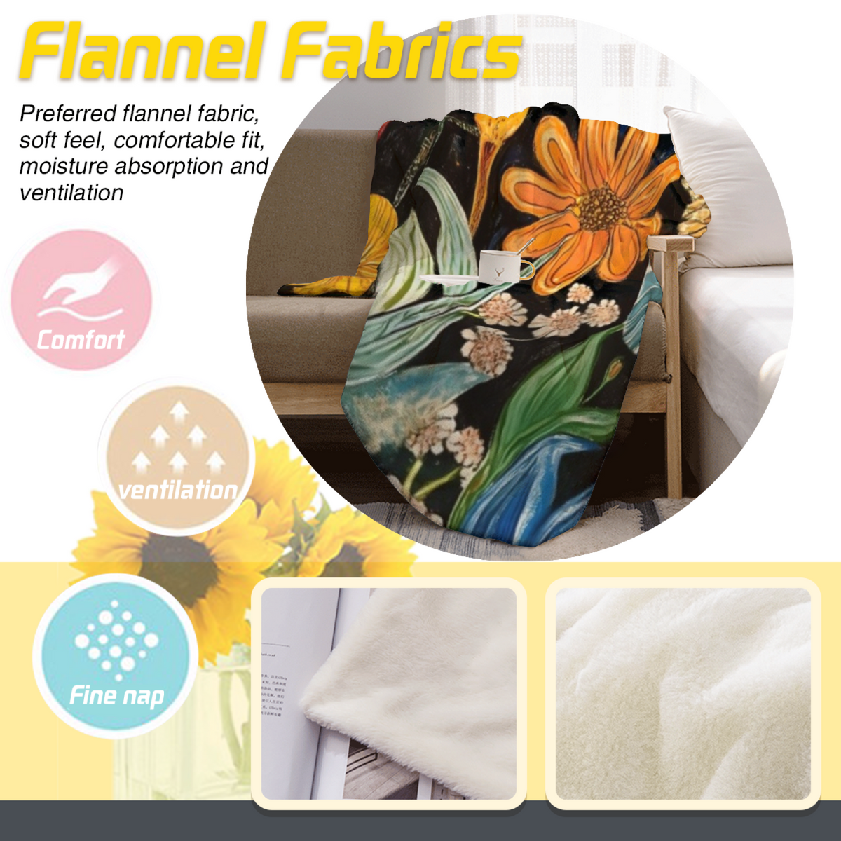 Earthy Multicolor Lagoon Muse Soft Flannel Blanket
