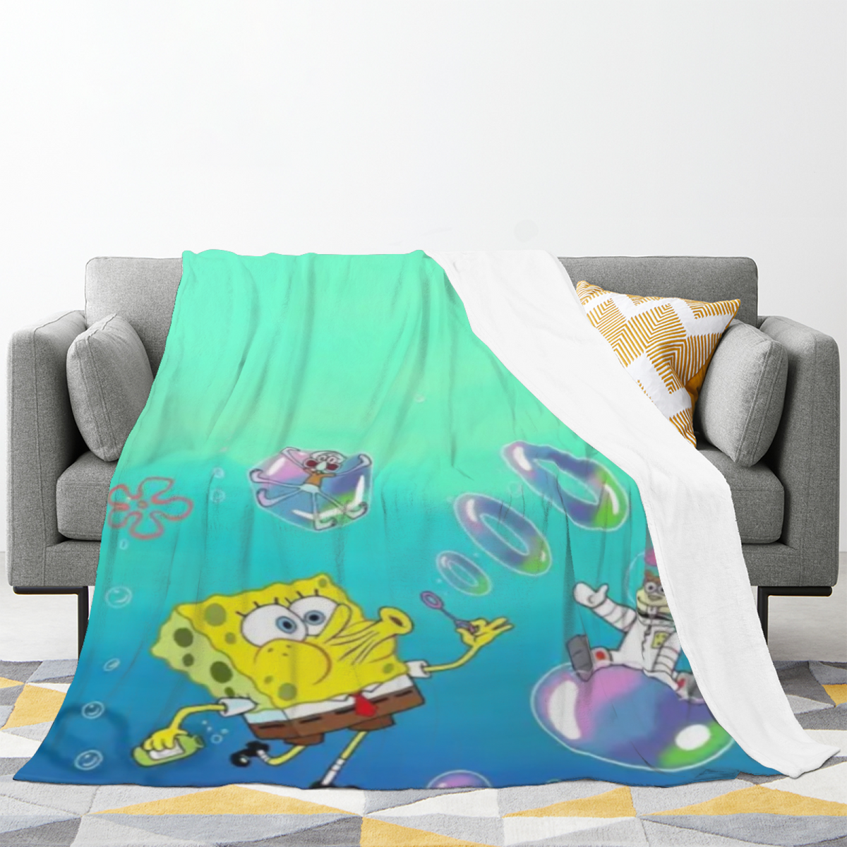 Soft Minimalist Plush Flannel Throw ¨C Oceanic Fable Collection
