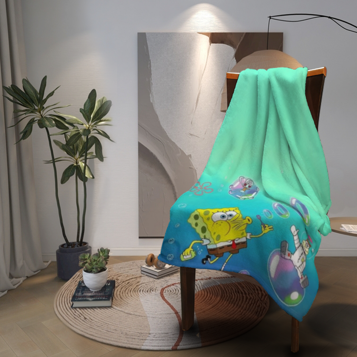 Soft Minimalist Plush Flannel Throw ¨C Oceanic Fable Collection