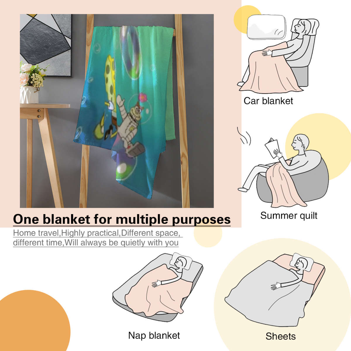 Soft Minimalist Plush Flannel Throw ¨C Oceanic Fable Collection