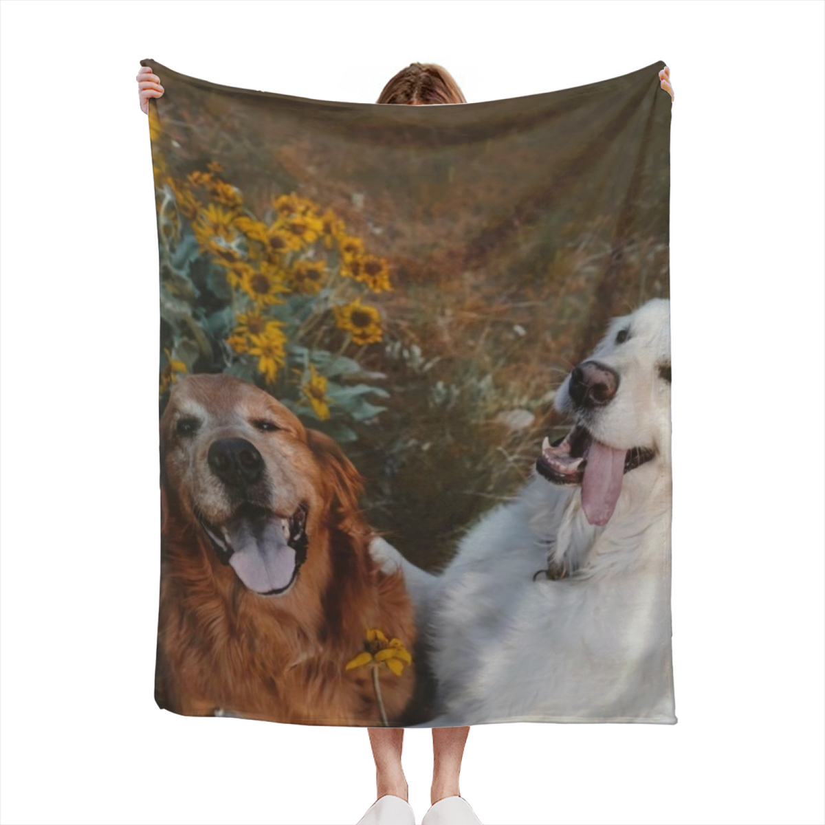 Luminous Petal Muted Sage Art Flannel Throw Blanket