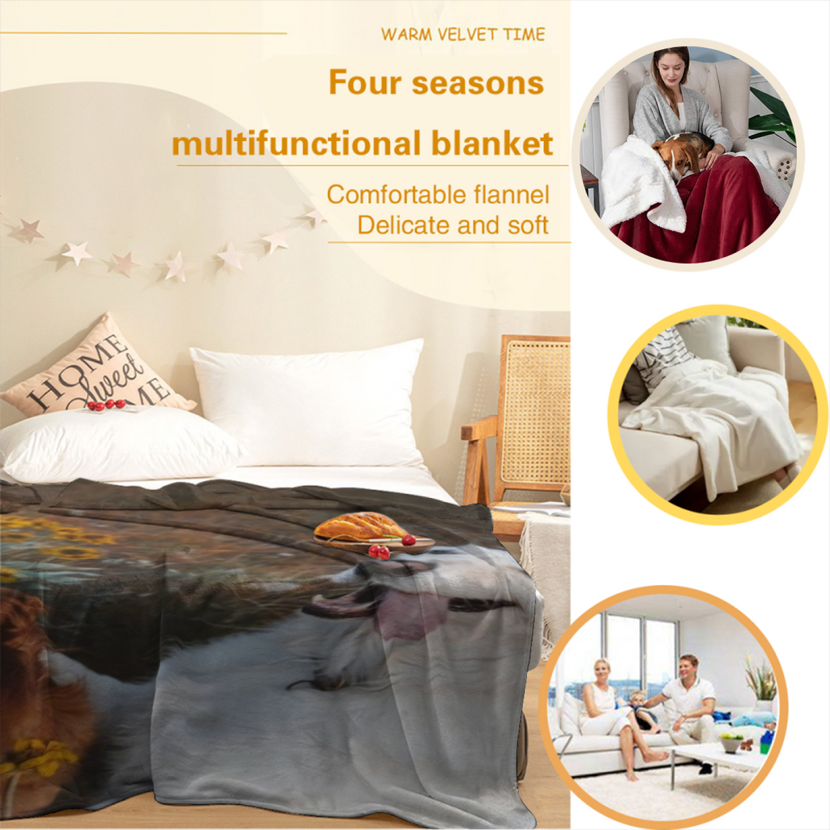 Luminous Petal Muted Sage Art Flannel Throw Blanket