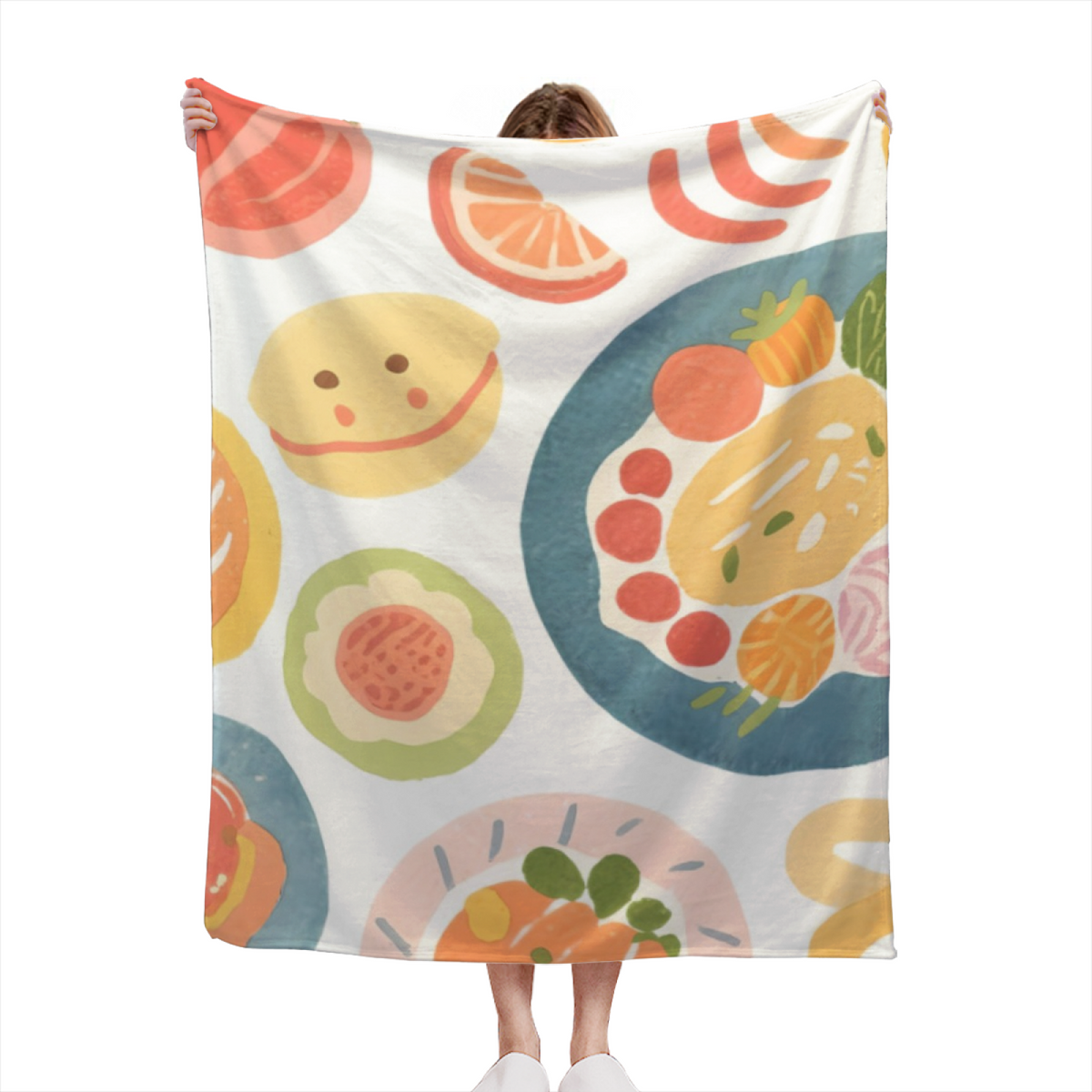 Harvest Blossom Soft Flannel Blanket in Pastel Multicolor