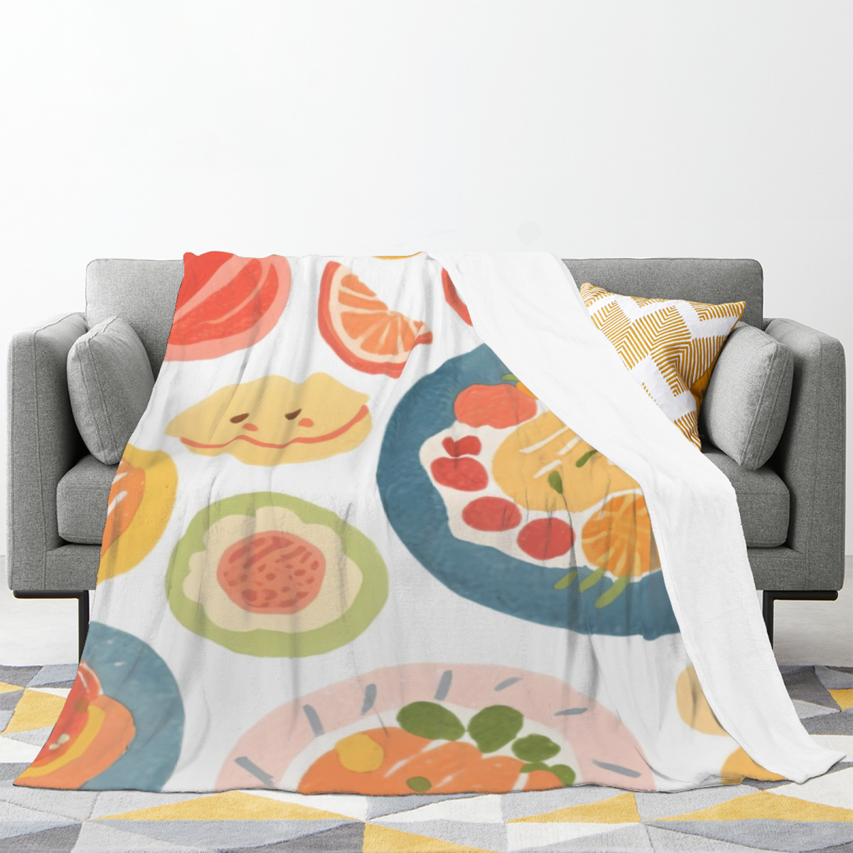 Harvest Blossom Soft Flannel Blanket in Pastel Multicolor