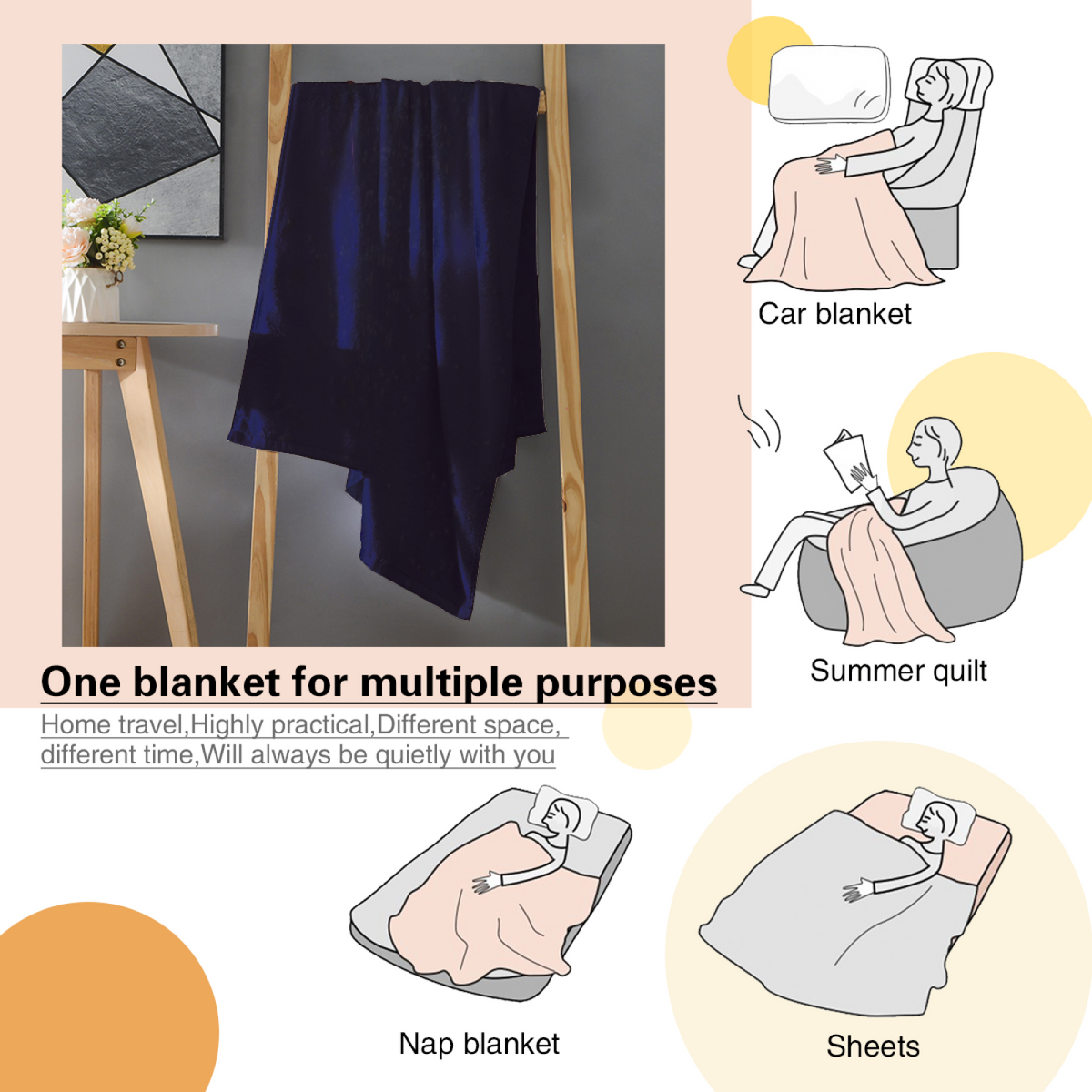 Hazy & Treasure Playful Graphic Plush Flannel Throw