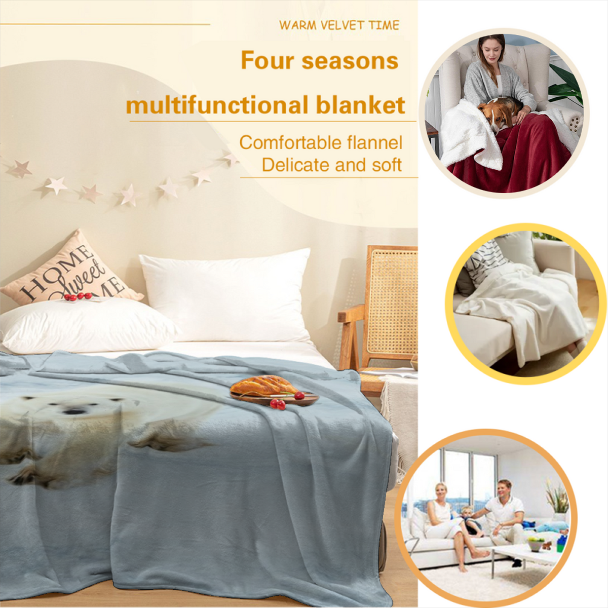 Eclectic Soft Neutral Juniper Tapestry Lightweight Flannel Throw