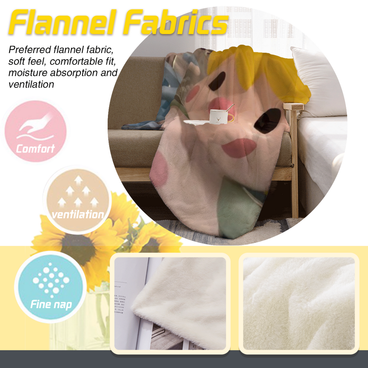Orchard Flora Home Accent Lightweight Flannel Throw ¨C Warm Coral