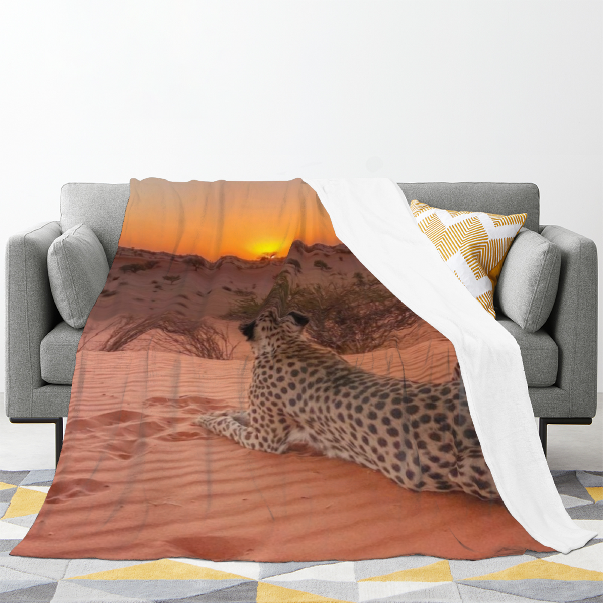 Breezy Sonnet Inspired Flannel Sofa Throw ¨C Earthy Neutral Palette