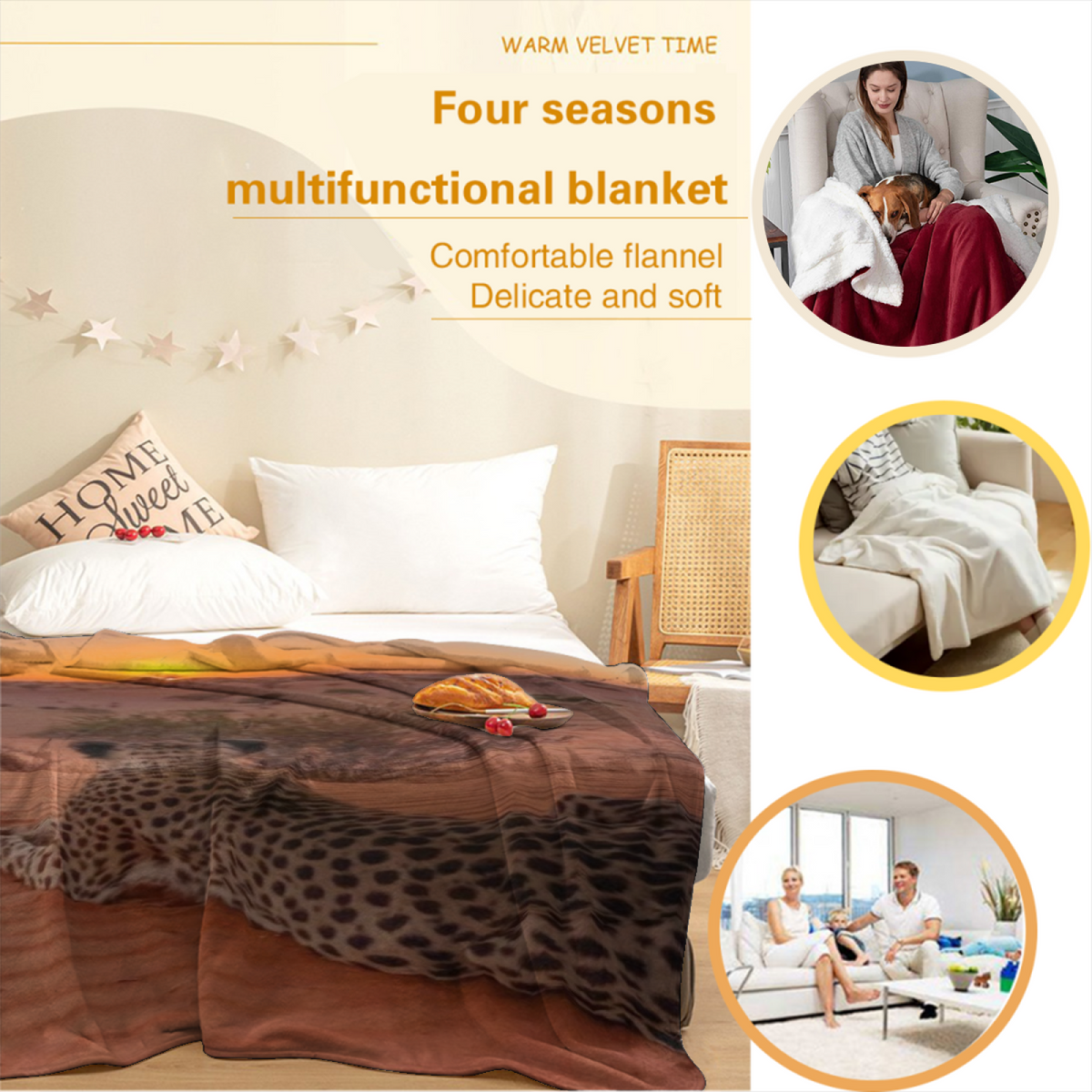 Breezy Sonnet Inspired Flannel Sofa Throw ¨C Earthy Neutral Palette