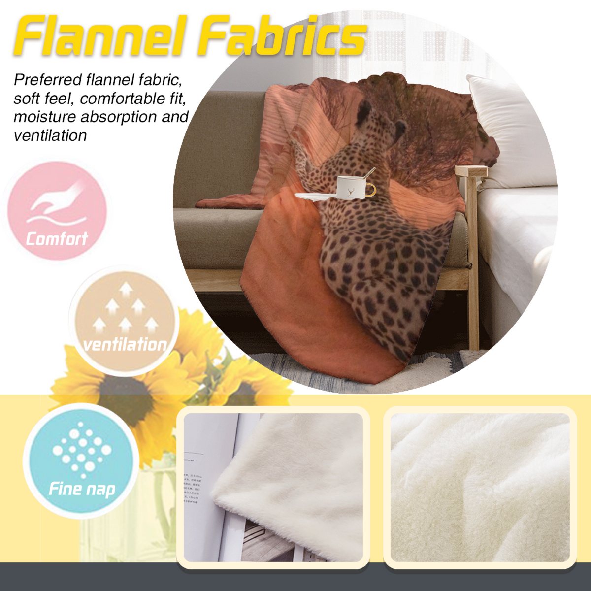 Breezy Sonnet Inspired Flannel Sofa Throw ¨C Earthy Neutral Palette