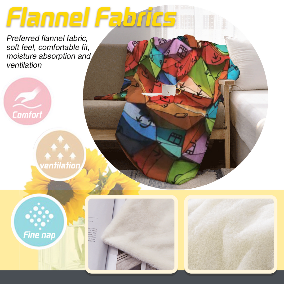 Soft Minimalist All-Season Flannel Blanket ¨C Rustic Tapestry Collection