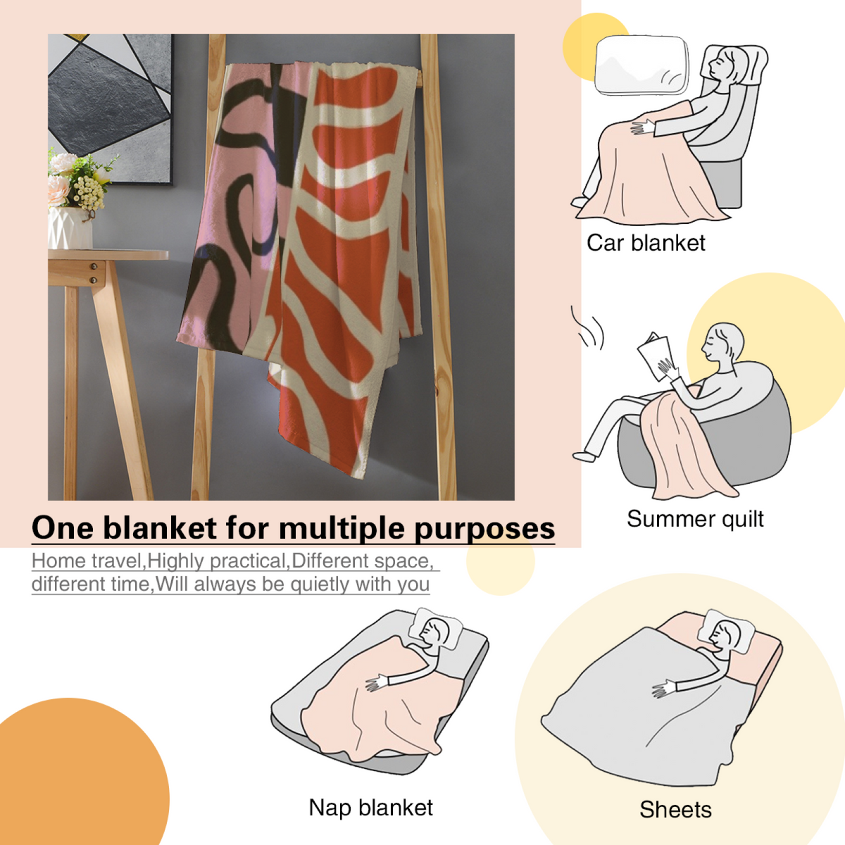 Earthy Neutral Desert Nectar Soft Flannel Blanket ¨C Contemporary Pattern