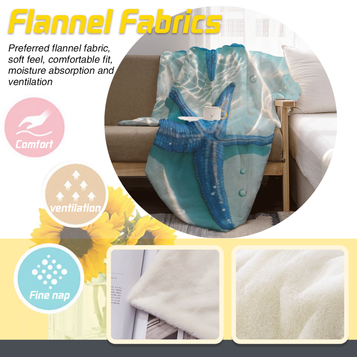 Lagoon Mirage Inspired Cozy Flannel Bed Blanket ¨C Earthy Neutral Palette