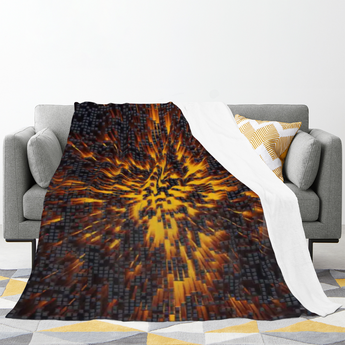 Pastel Multicolor Whimsical Decor Plush Flannel Throw ¨C Starlit Breeze Edition