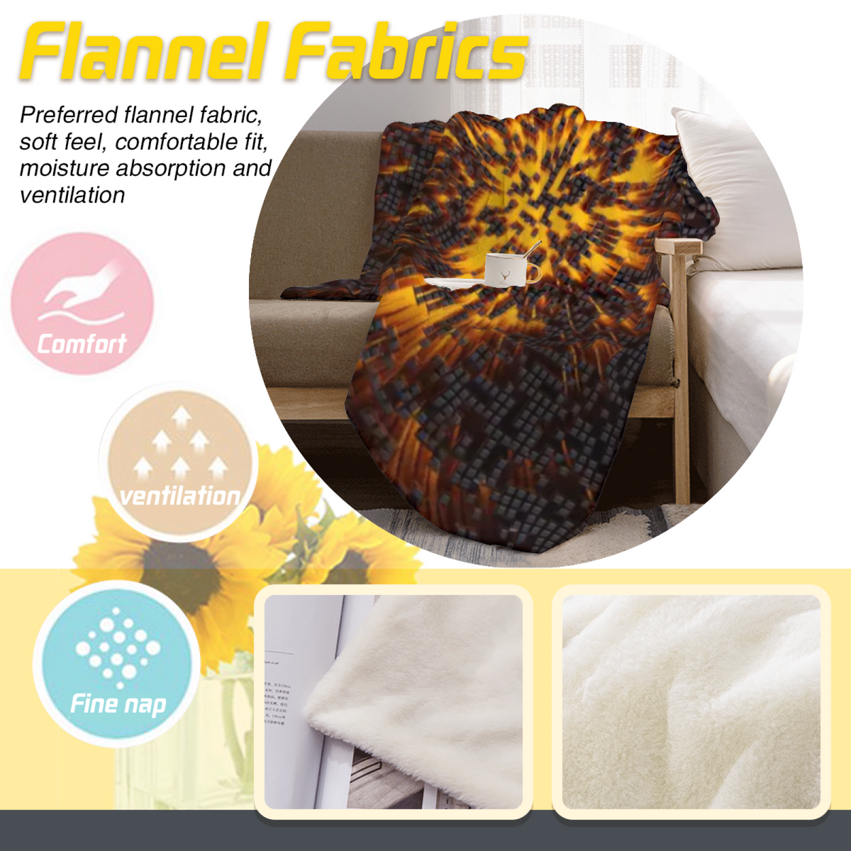 Pastel Multicolor Whimsical Decor Plush Flannel Throw ¨C Starlit Breeze Edition