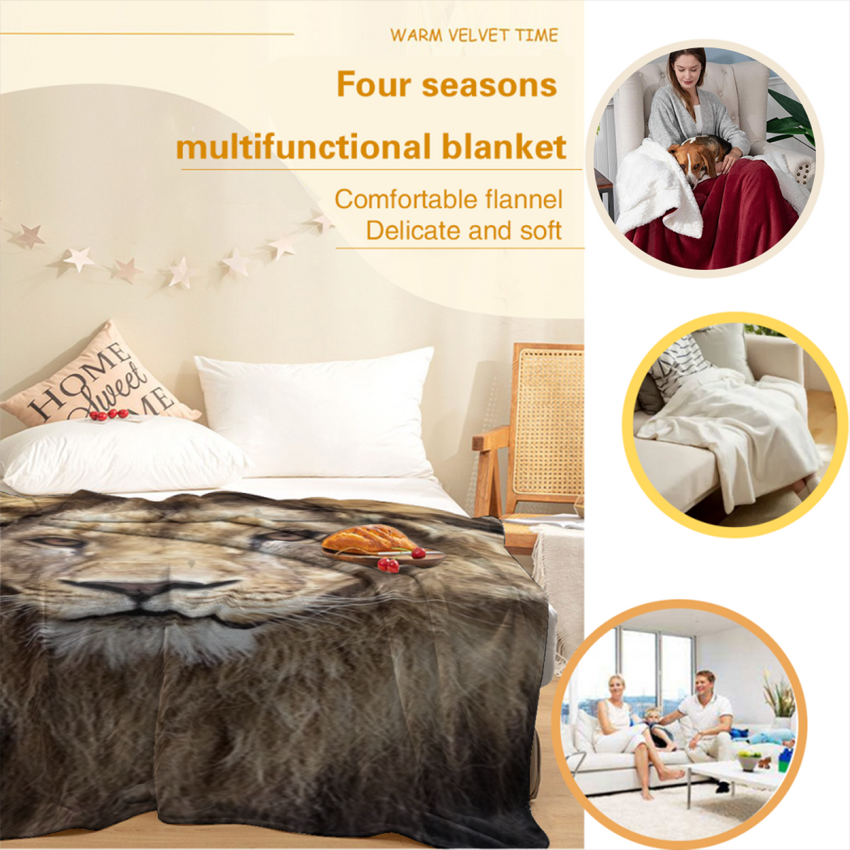 Fern Whimsy Decorative Pattern Plush Flannel Throw