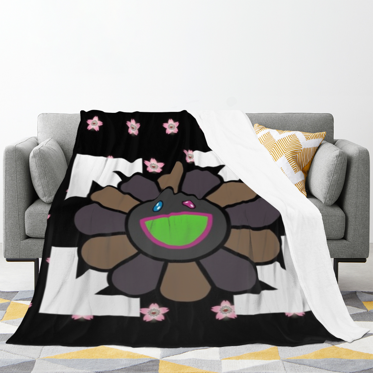 Celestial Sonnet Inspired Flannel Sofa Throw ¨C Soft Neutral Palette