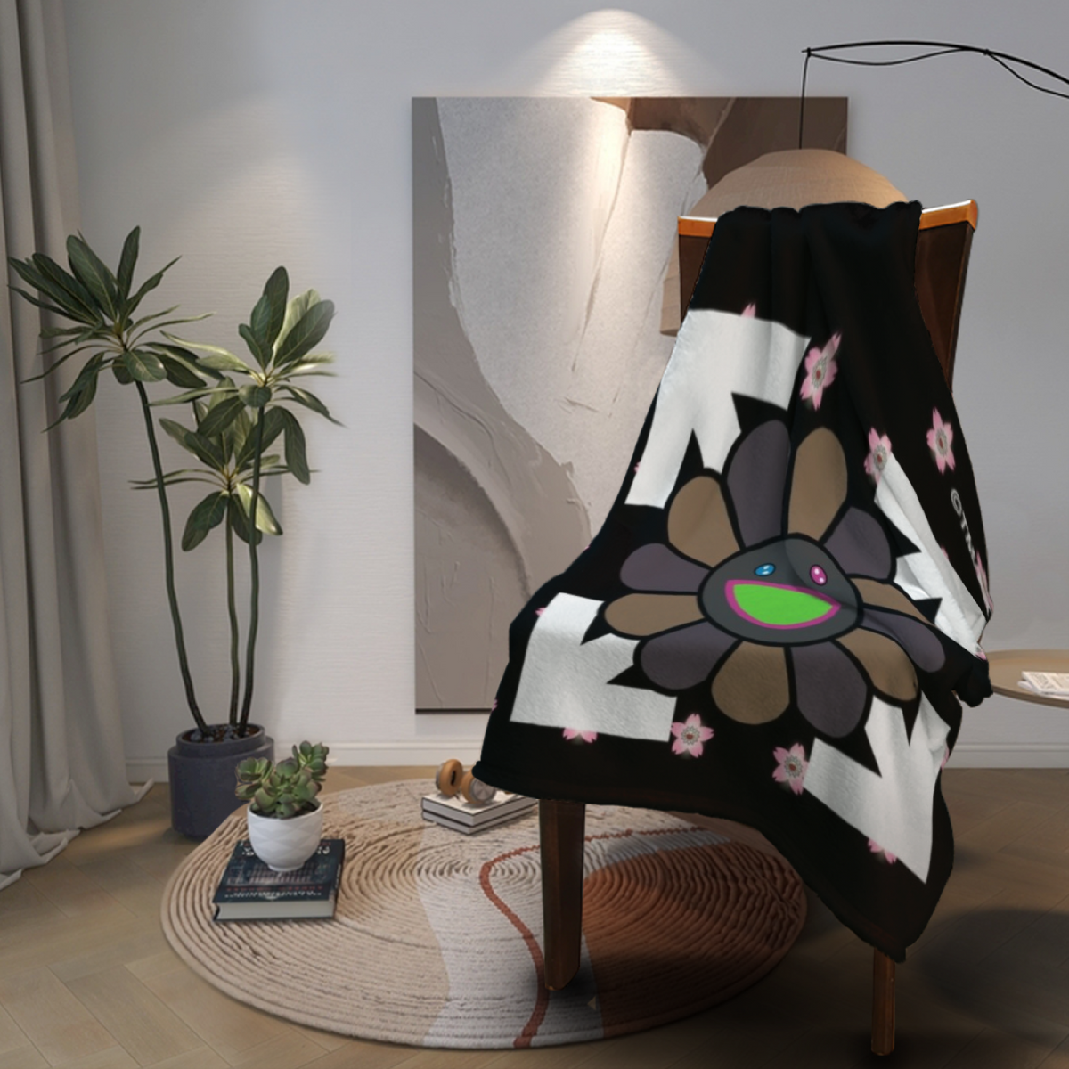Celestial Sonnet Inspired Flannel Sofa Throw ¨C Soft Neutral Palette