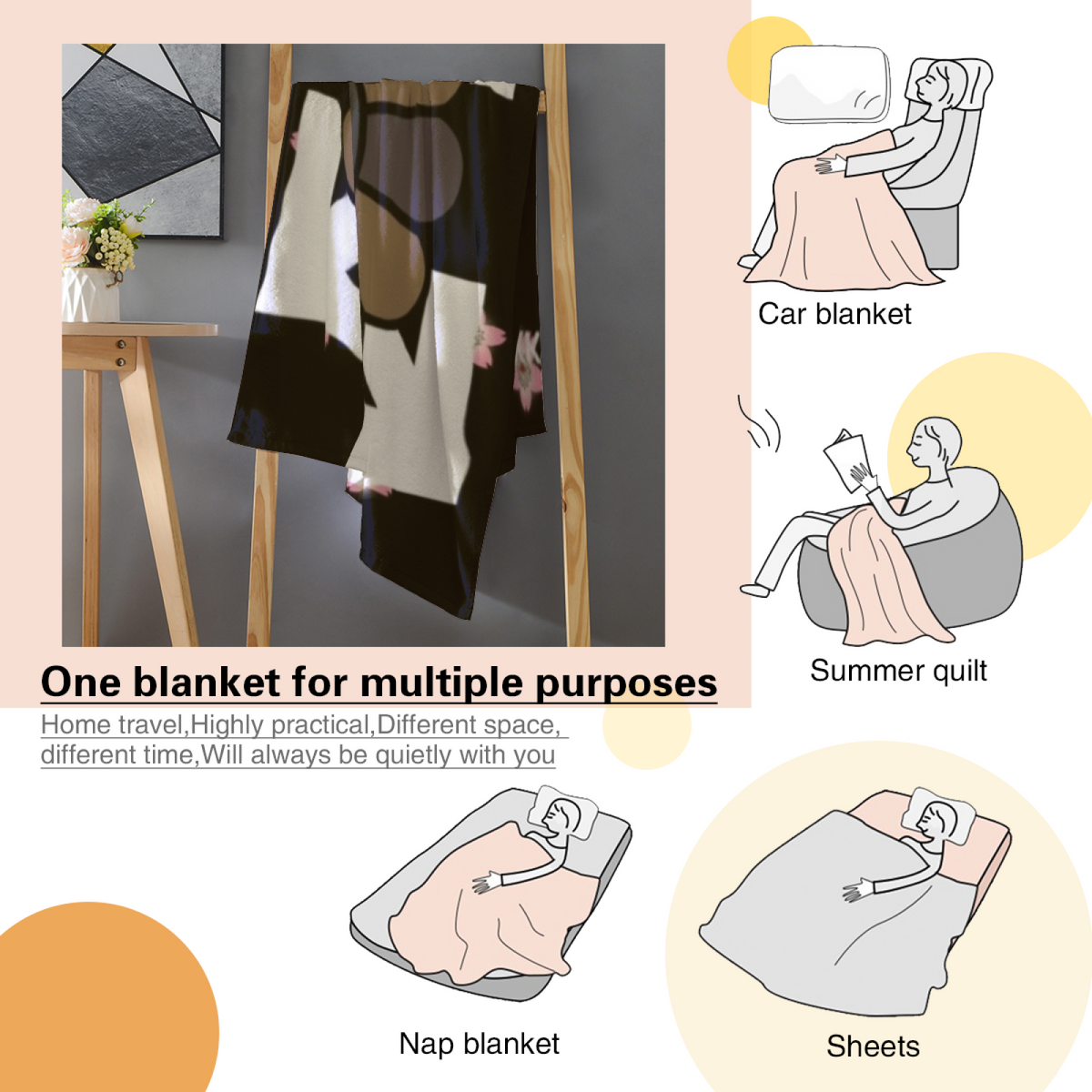 Celestial Sonnet Inspired Flannel Sofa Throw ¨C Soft Neutral Palette