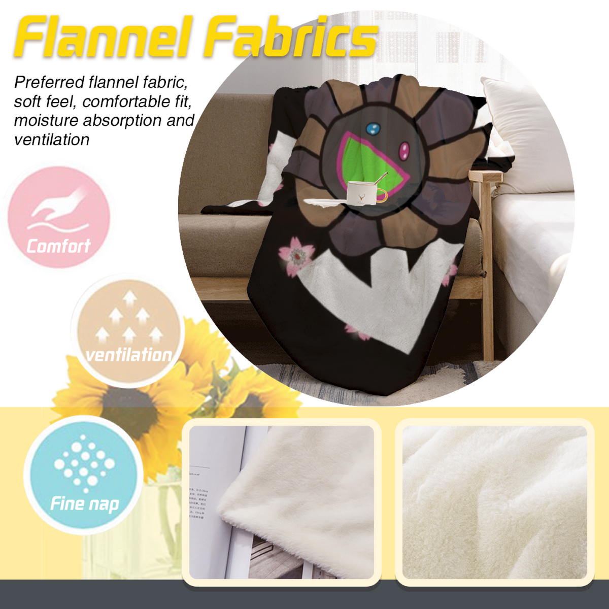 Celestial Sonnet Inspired Flannel Sofa Throw ¨C Soft Neutral Palette