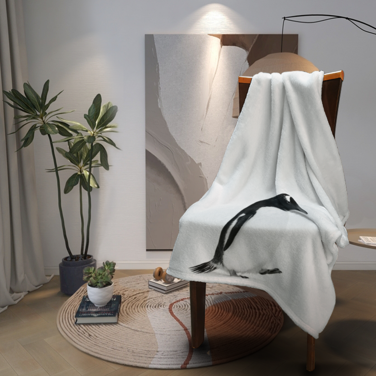 Meadow Tapestry Soft Neutral Expressive Flannel Throw Blanket