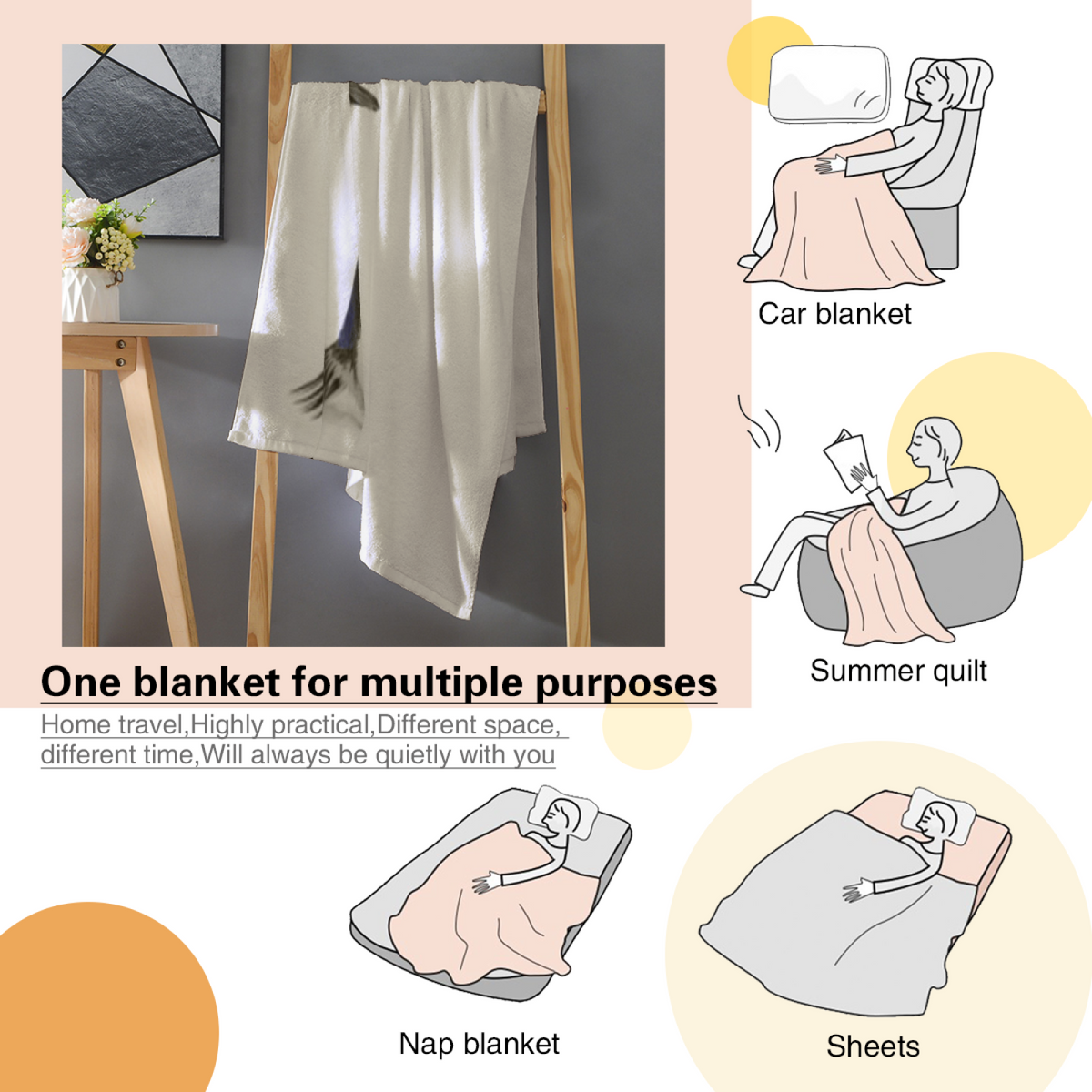 Meadow Tapestry Soft Neutral Expressive Flannel Throw Blanket