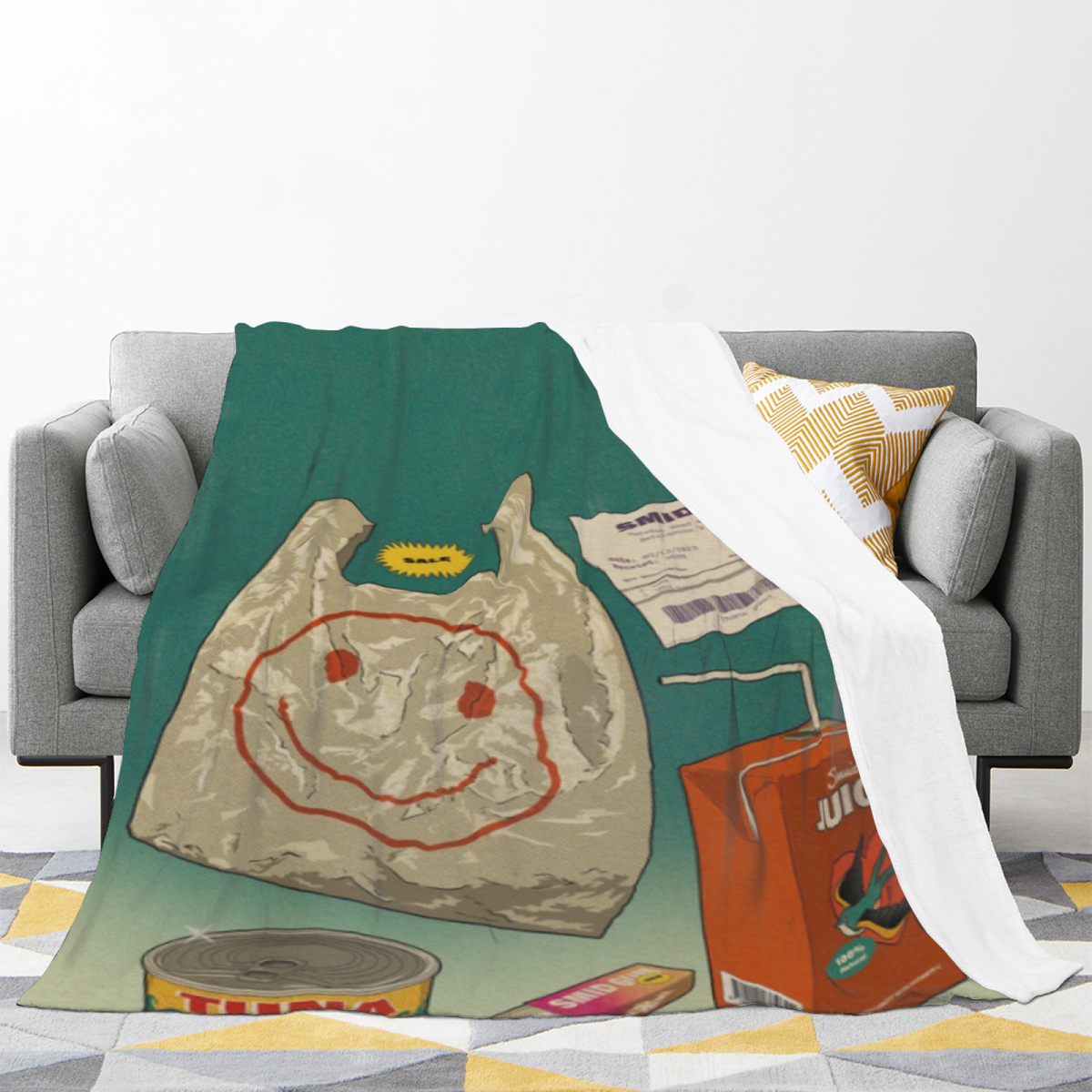 Soft Minimalist Plush Flannel Throw ¨C Hazy Ripple Collection