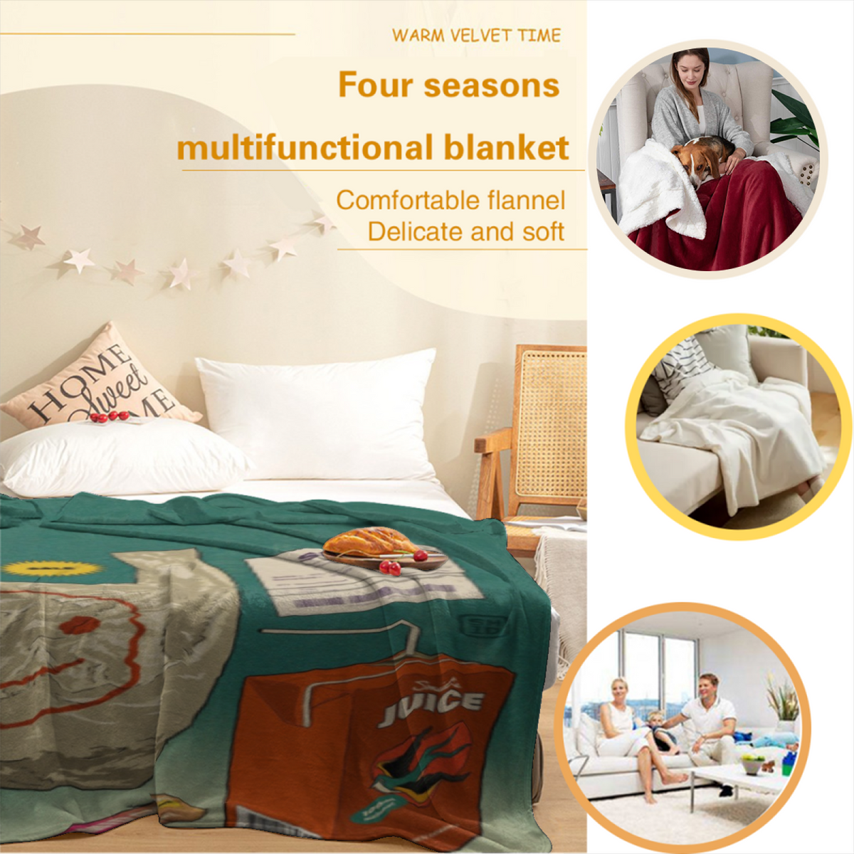 Soft Minimalist Plush Flannel Throw ¨C Hazy Ripple Collection
