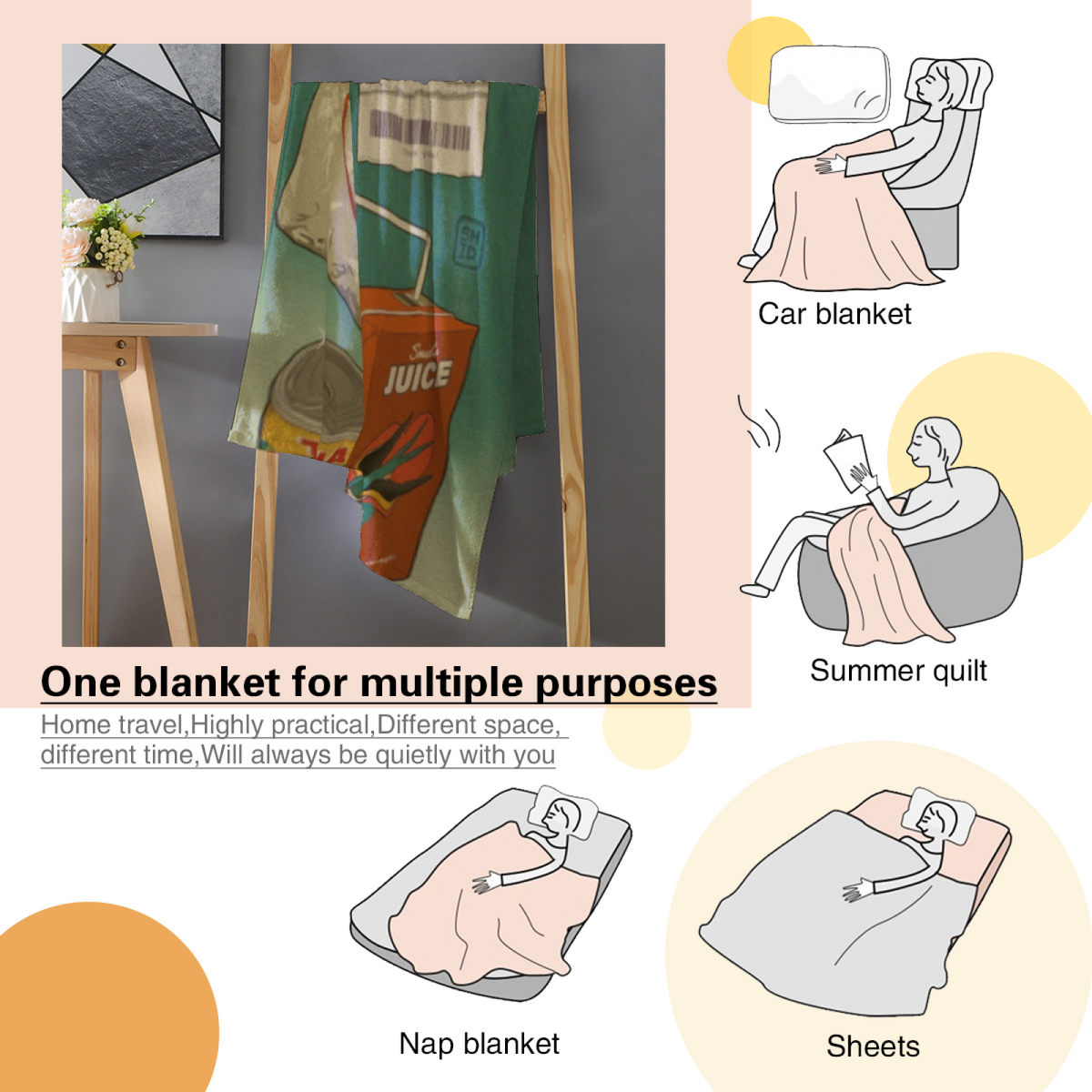 Soft Minimalist Plush Flannel Throw ¨C Hazy Ripple Collection