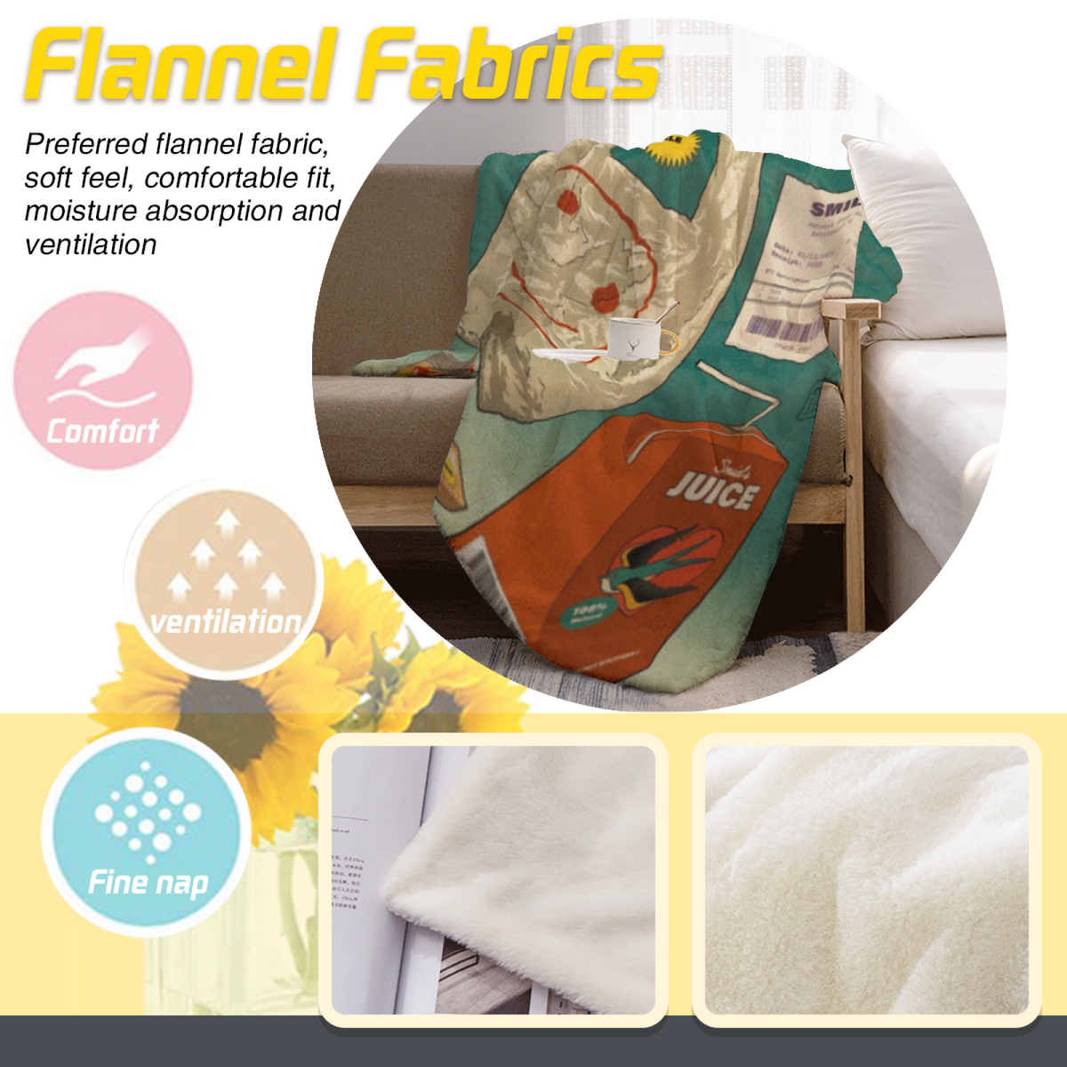 Soft Minimalist Plush Flannel Throw ¨C Hazy Ripple Collection