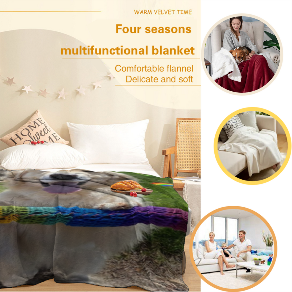 Juniper Serenade Soft Neutral Eclectic Decorative Flannel Blanket