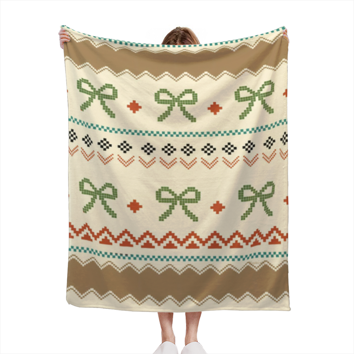 Alpine Arbor Pastel Multicolor Modern Art Flannel Throw Blanket