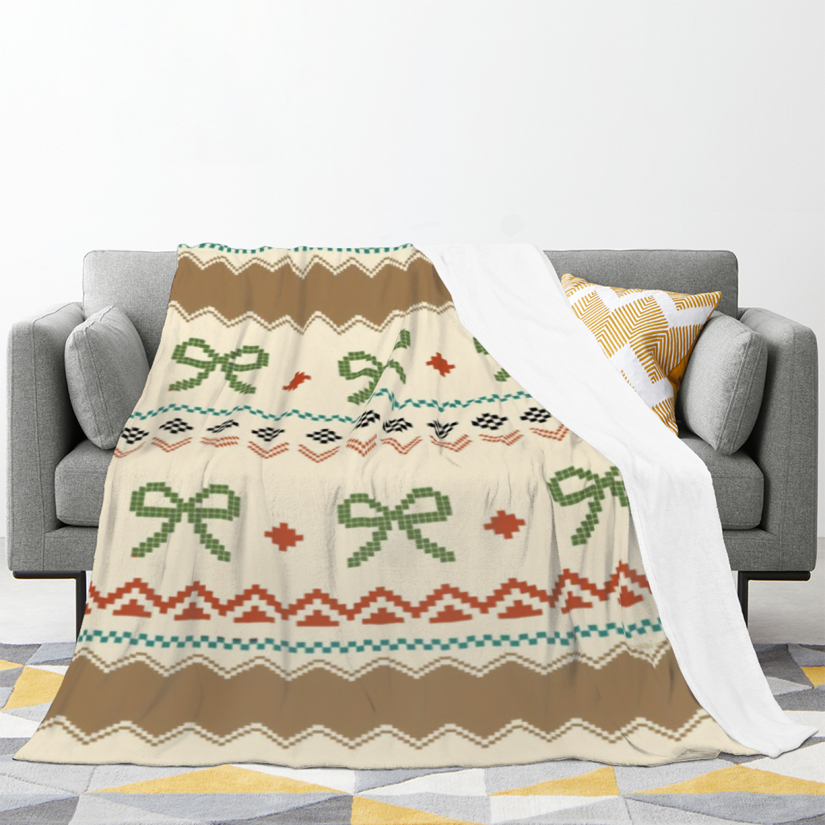 Alpine Arbor Pastel Multicolor Modern Art Flannel Throw Blanket